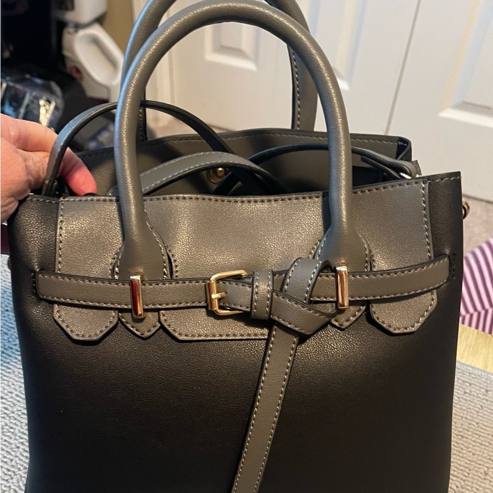 Elegant Black and Gray Women's Satchel